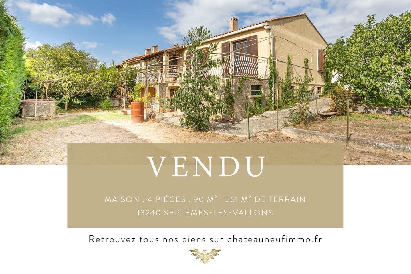 Maison Septemes Les Vallons 4 pièce(s) 90 m2 sur 561 m² de terrain  – VENDU